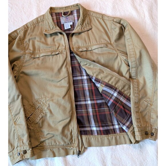 The Territory Ahead VTG Cotton Canvas Lined Zip Bomber Biker Jacket Pockets SM - Picture 1 of 8